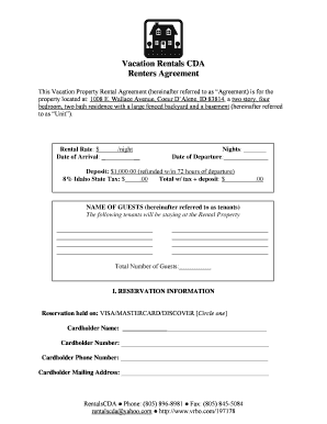 Vacation Property Rental Agreement