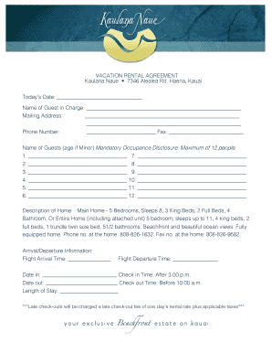 Vacation Rental Agreement
