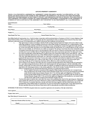 North Carolina Vacation Rental Agreement