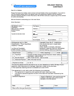 Holiday Rental Contract