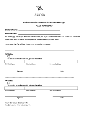 Authorization for Commercial Electronic Messages