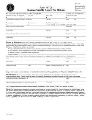 Massachusetts Estate Tax Return Form M-706