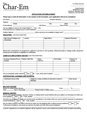 Application for Employment