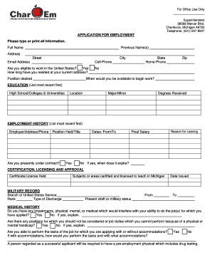 Application for Employment