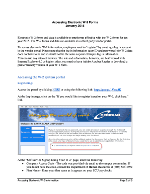 W-2 Form Access Instructions