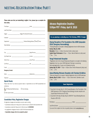 ASNR 54th Annual Meeting Registration Form