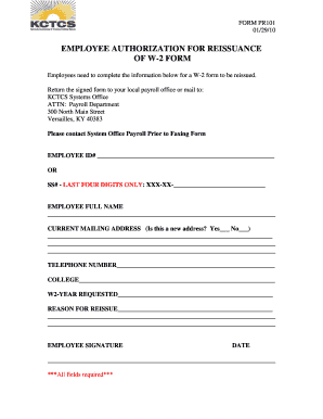 Employee Authorization for W-2 Reissuance