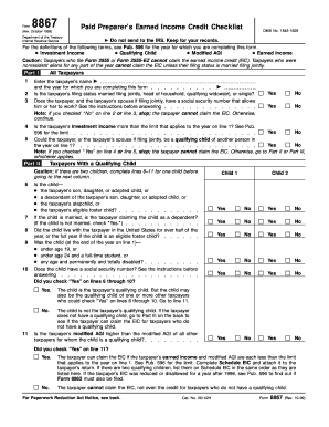 IRS Form 8867 Due Diligence Requirements