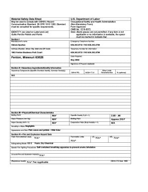Material Safety Data Sheet