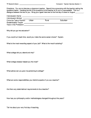 Teacher Interview Form