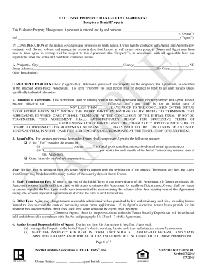Exclusive Property Management Agreement