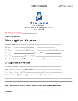 Rental Application Form