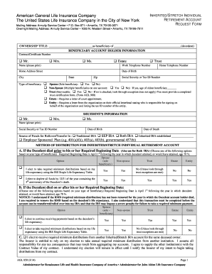 Inherited Stretch IRA Request Form