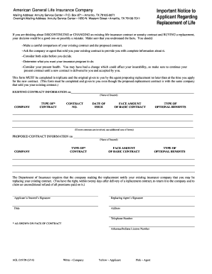 Life Insurance Replacement Notice