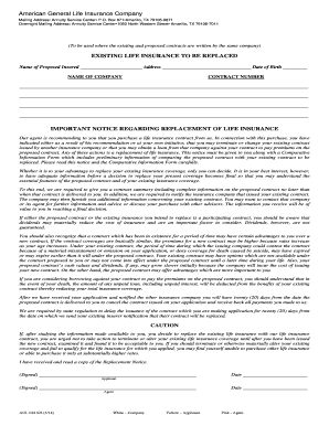 Life Insurance Replacement Notice