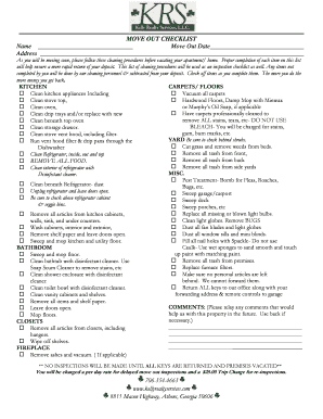 Move Out Checklist