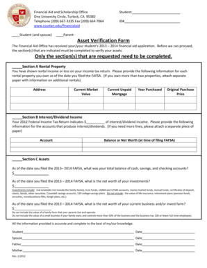 Asset Verification Form
