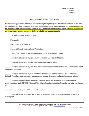 Rental Application Checklist