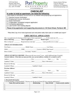 LIHTC Rental Application