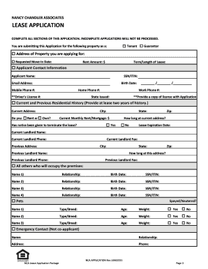 Virginia Residential Lease Application