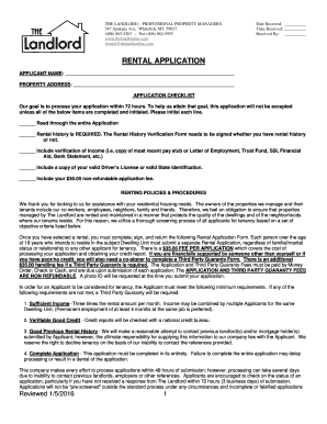 Rental Application Form