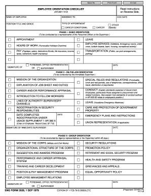 Employee Orientation Checklist