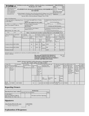 SEC Form 4 Statement of Changes in Beneficial Ownership