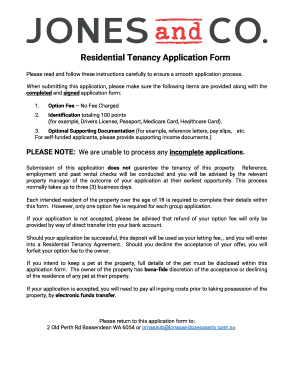 Residential Tenancy Application Form