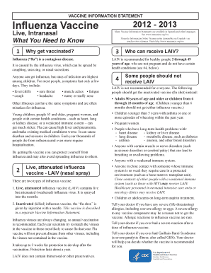 Influenza Vaccine Information Statement