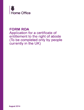 UK Right of Abode Application Form