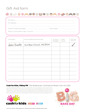 UK Gift Aid Donation Form