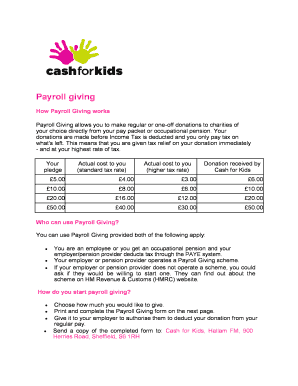 Payroll Giving Authorisation Form