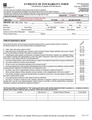 Evidence of Insurability Form