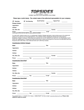 Exhibit Booth Staff Registration Form