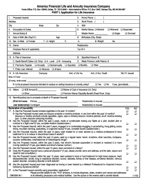 Life Insurance Application Form