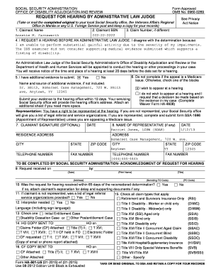 Request for Hearing by Administrative Law Judge