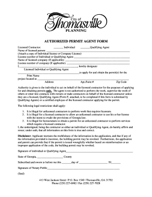 Georgia Authorized Permit Agent Form