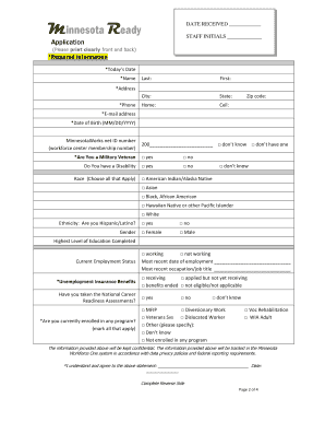 Minnesota Ready Application Form