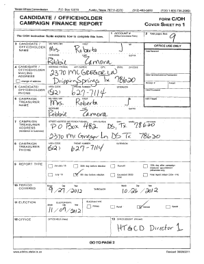 Texas Ethics Commission Campaign Finance Report