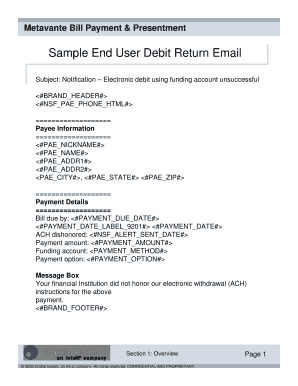 Metavante Bill Payment Collection Notice