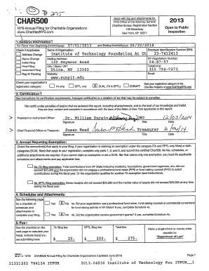 NYS Annual Filing for Charitable Organizations