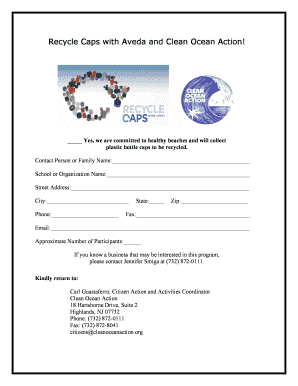 Recycle Caps Commitment Form