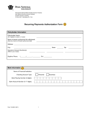 Recurring Payments Authorization Form
