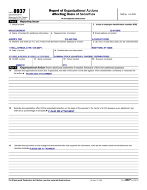 Form 8937 Report