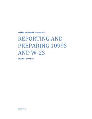 2011 W2 and 1099 Reporting Guide