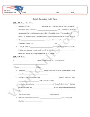 French Revolution Unit 2 Notes