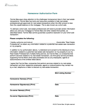 Homeowner Authorization Form