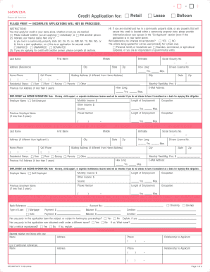 Credit Application Form