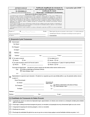 Notificação simplificada do tratamento de dados pessoais