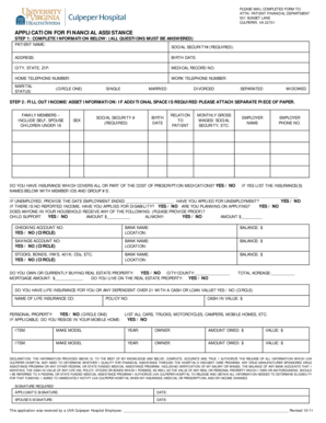 Application for Financial Assistance